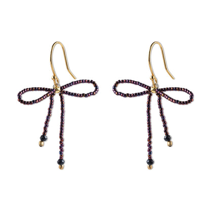 a beautiful story - Bow Black Onyx Red Colored Earrings Paar - WERTE FREUNDE