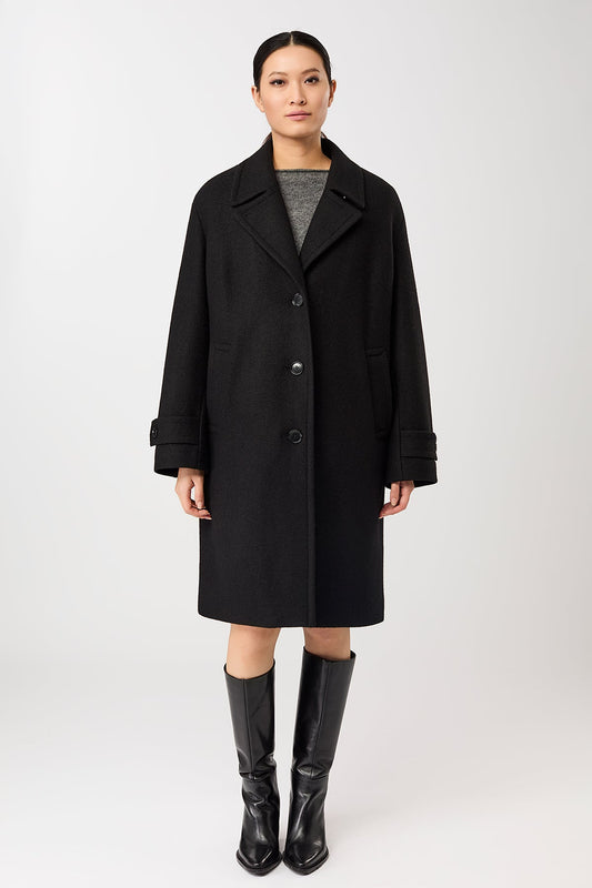 LangerChen - Kurzer Mantel mit Revers black