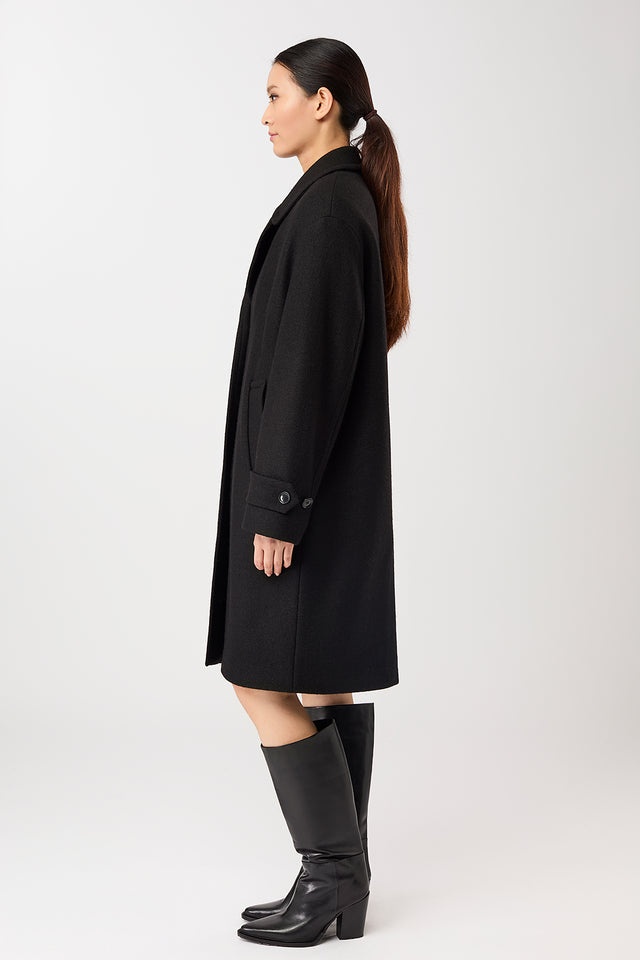 LangerChen - Kurzer Mantel mit Revers black