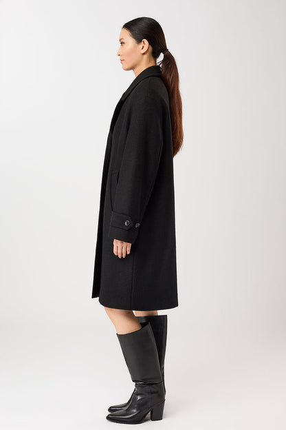 LangerChen - Kurzer Mantel mit Revers black