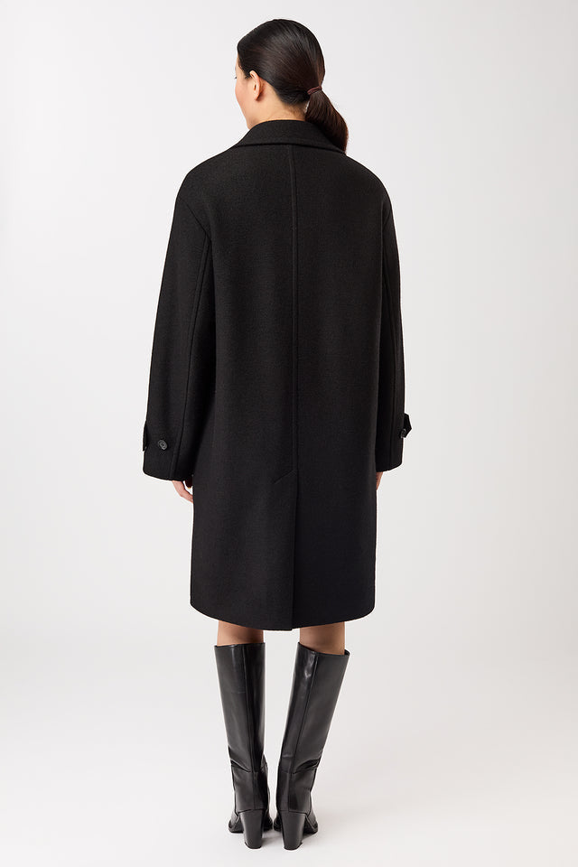 LangerChen - Kurzer Mantel mit Revers black