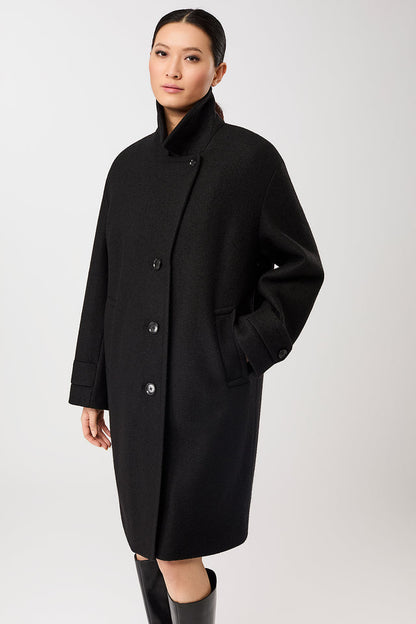 LangerChen - Kurzer Mantel mit Revers black