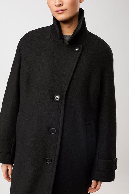 LangerChen - Kurzer Mantel mit Revers black