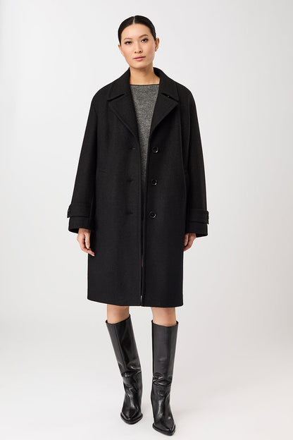 LangerChen - Kurzer Mantel mit Revers black