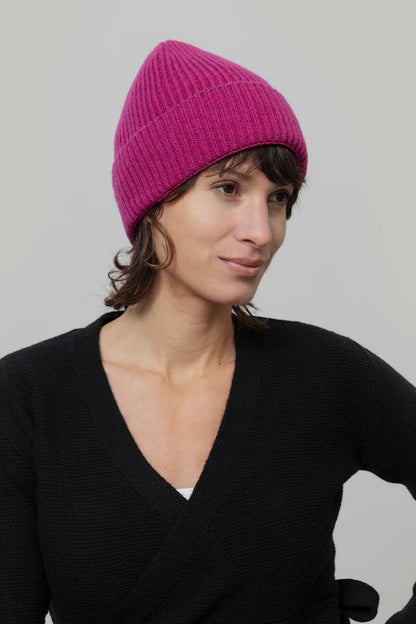 Rifo - Marcello Cashmere Beanie Pink Geranio