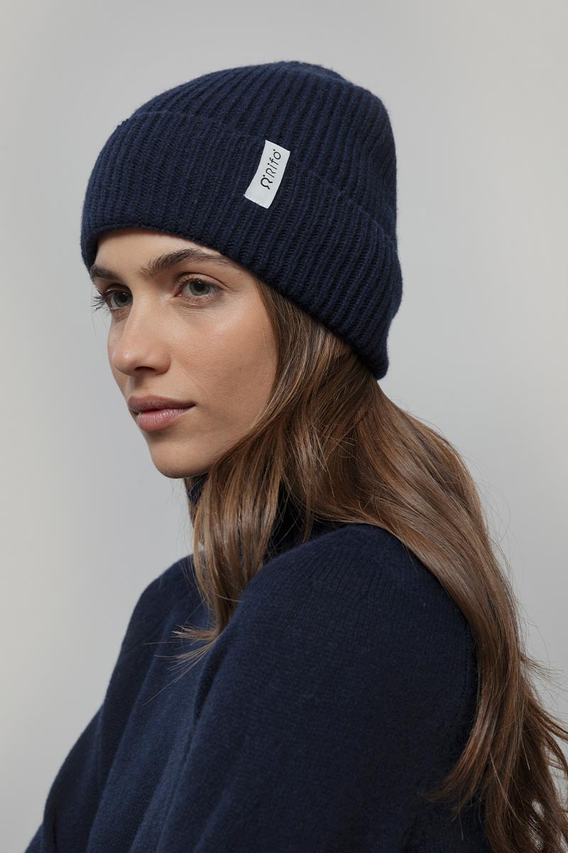 Rifo - Marcello Cashmere Beanie Blue Mora