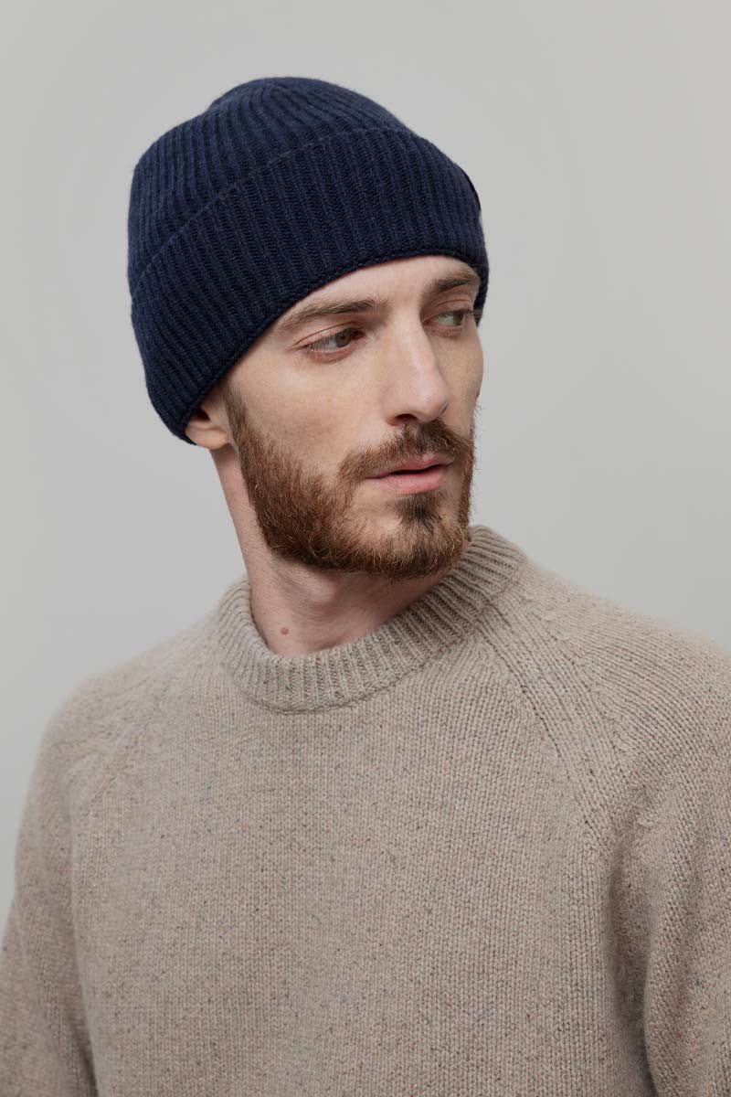 Rifo - Marcello Cashmere Beanie Blue Mora