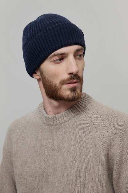 Rifo - Marcello Cashmere Beanie Blue Mora