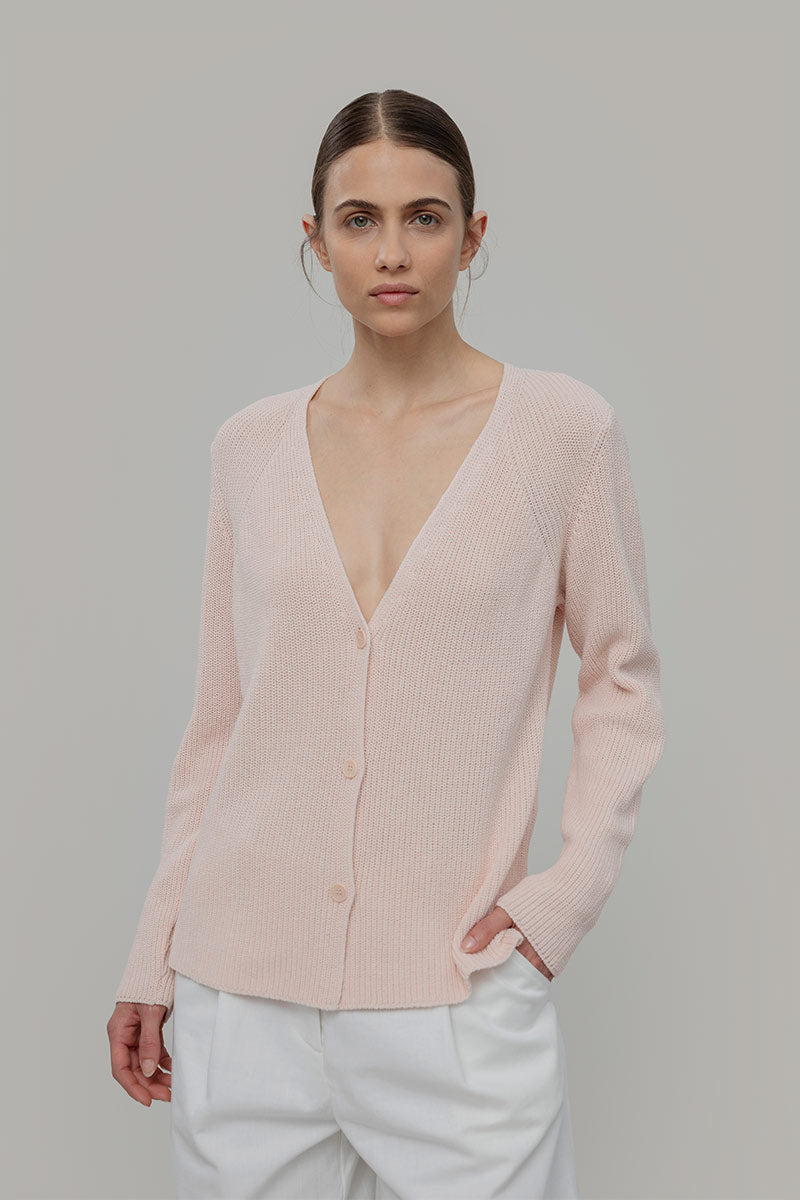 Rifo - Aspasia Women Recycled Cotton Cardigan Pink Tulle - WERTE FREUNDE