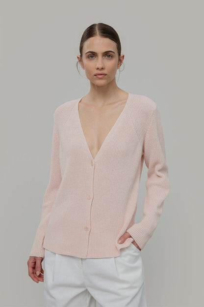 Rifo - Aspasia Women Recycled Cotton Cardigan Pink Tulle - WERTE FREUNDE
