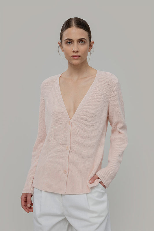Rifo - Aspasia Women Recycled Cotton Cardigan Pink Tulle - WERTE FREUNDE