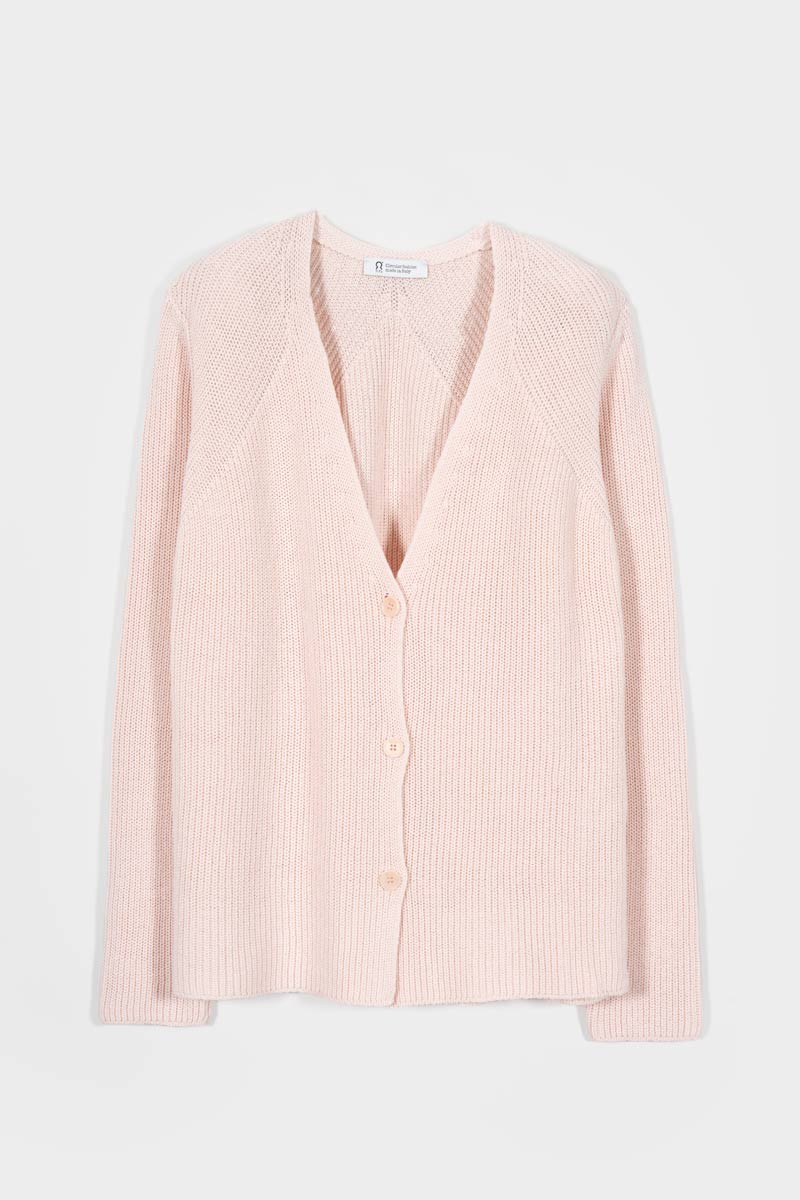 Rifo - Aspasia Women Recycled Cotton Cardigan Pink Tulle - WERTE FREUNDE