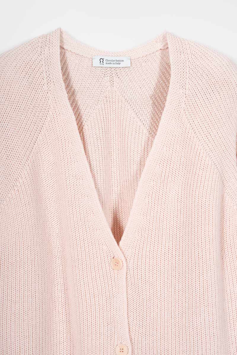 Rifo - Aspasia Women Recycled Cotton Cardigan Pink Tulle - WERTE FREUNDE