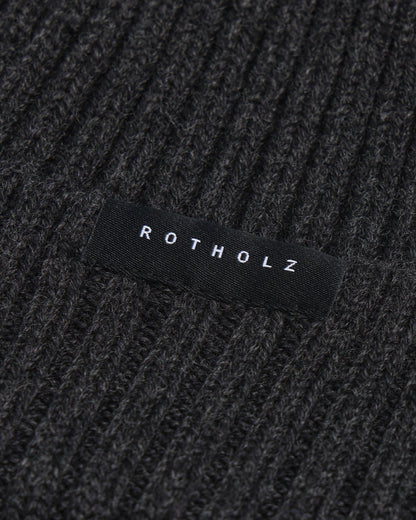 ROTHOLZ - Classic Ribbed Beanie Merino Wool Warm Anthracite - WERTE FREUNDE