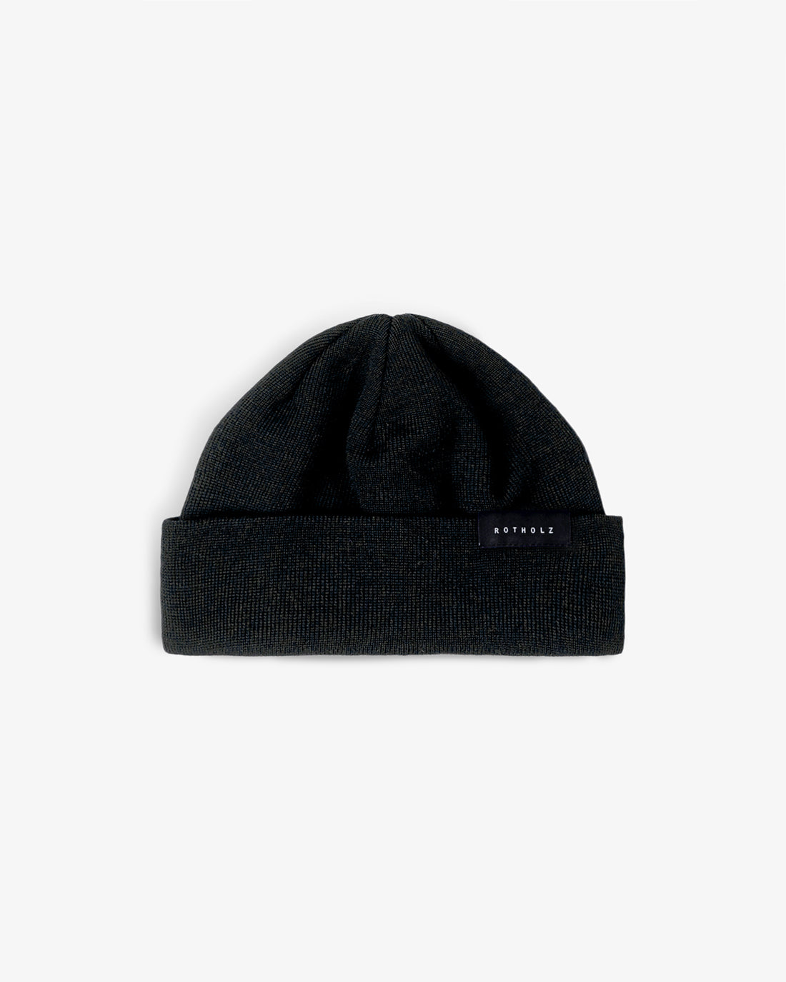 ROTHOLZ - Cropped Ribbed Beanie Merino Wool Soft Black - WERTE FREUNDE