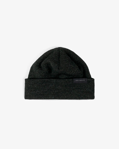 ROTHOLZ - Cropped Ribbed Beanie Merino Wool Warm Anthracite - WERTE FREUNDE