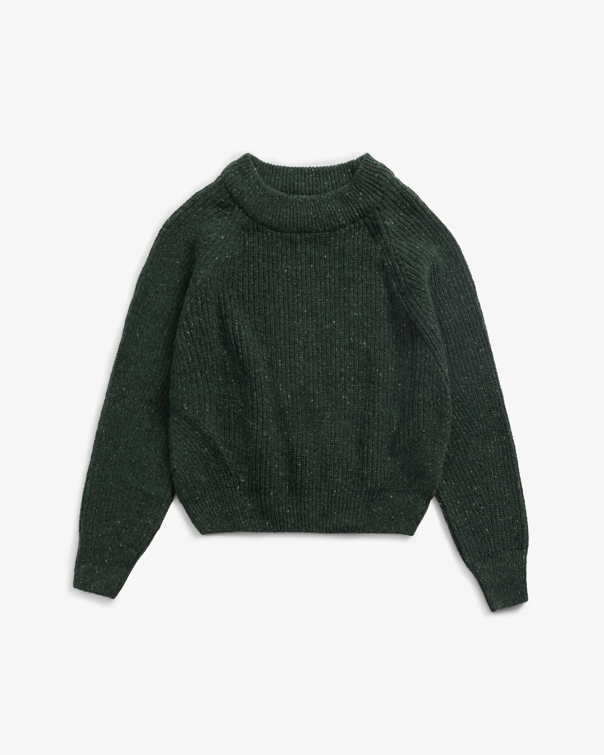 ROTHOLZ - Cropped Knit Sweater Speckled Green