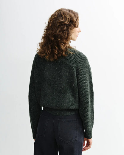 ROTHOLZ - Cropped Knit Sweater Speckled Green