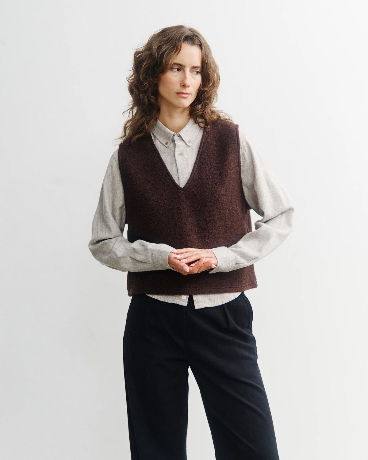 ROTHOLZ - Cropped Vest Rosewood Brown