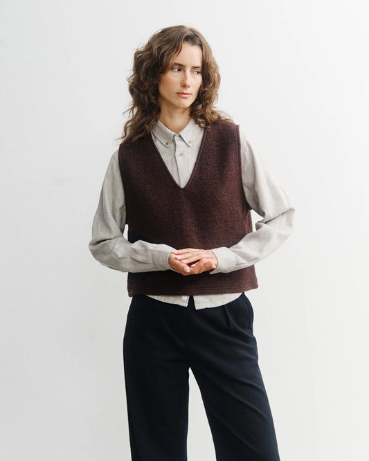 ROTHOLZ - Cropped Vest Rosewood Brown