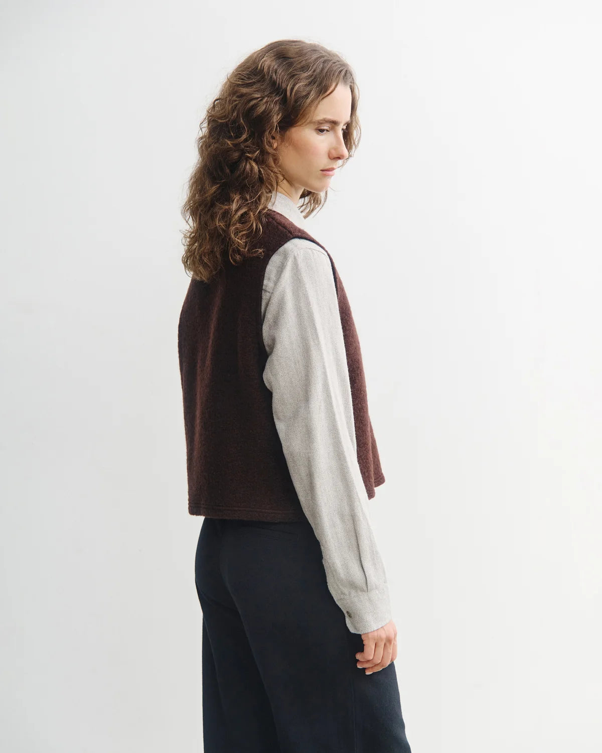ROTHOLZ - Cropped Vest Rosewood Brown