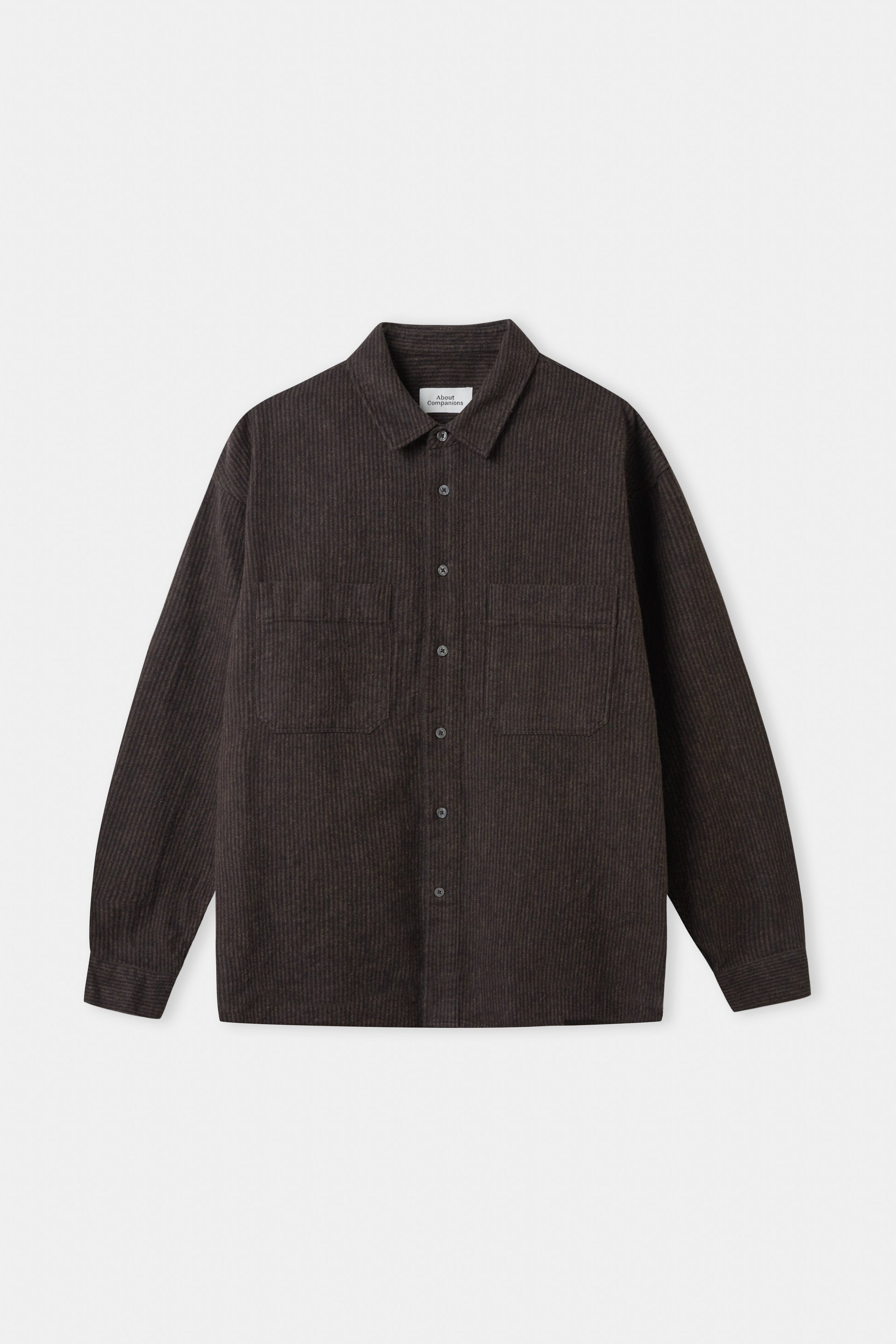 About Companions - DARIO shirt striped brown - WERTE FREUNDE