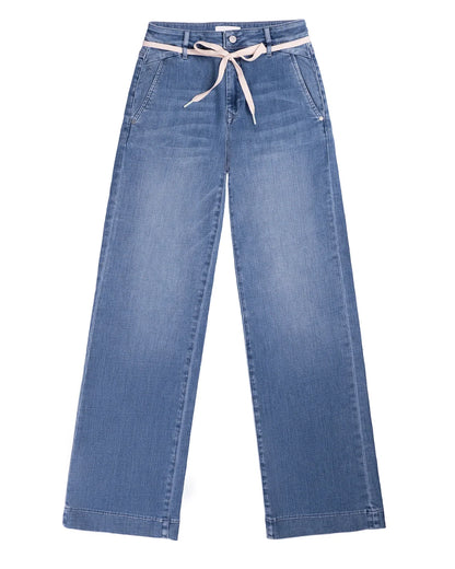 Dawn Denim - DEW Flared Soft Denim - French Pocket Medium Blue