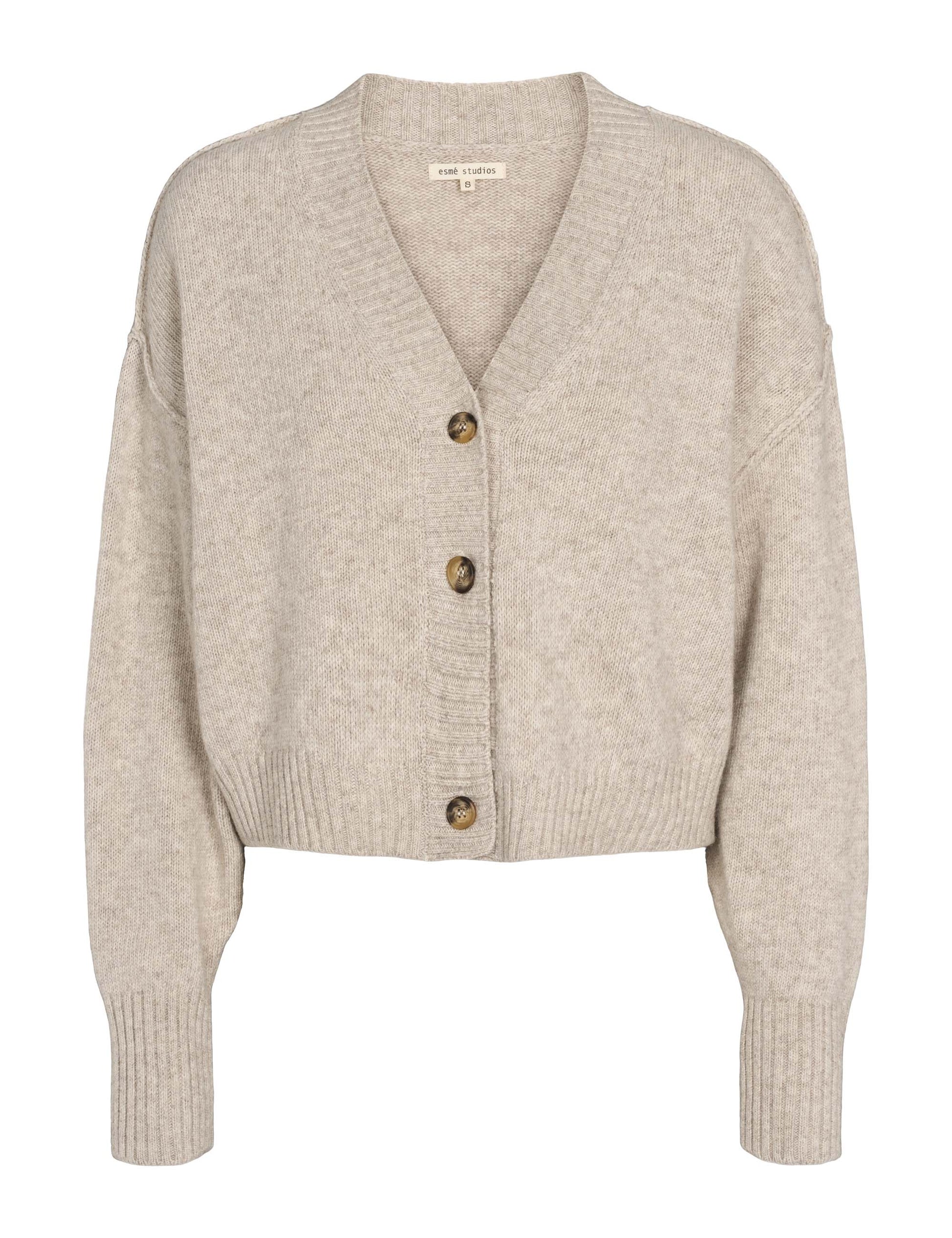 esmé studios - ESElida Knit Cardigan Sand Melange - WERTE FREUNDE