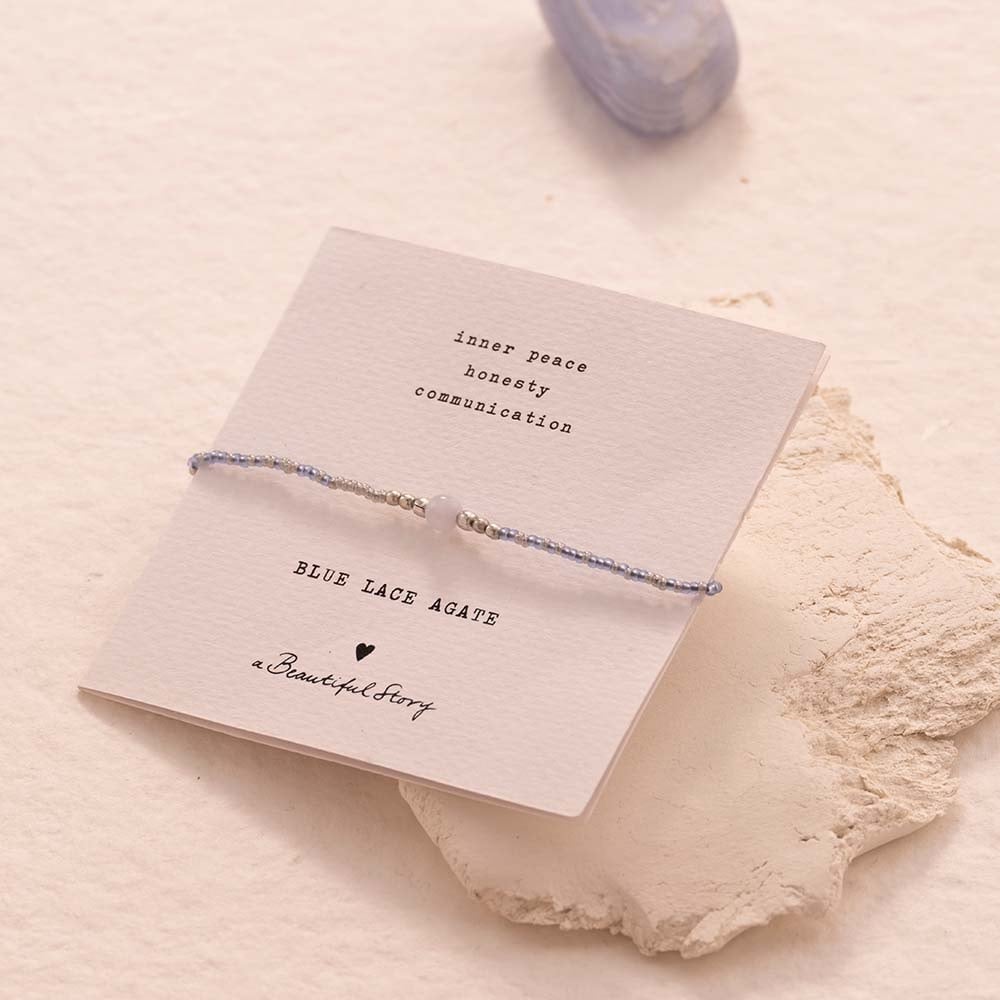 a beautiful story - Iris Card Blue Lace Agate Bracelet silberfarbig
