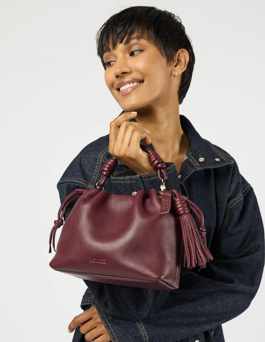 O MY BAG - Kiki Midi Soft Grain Leather Dark Cherry