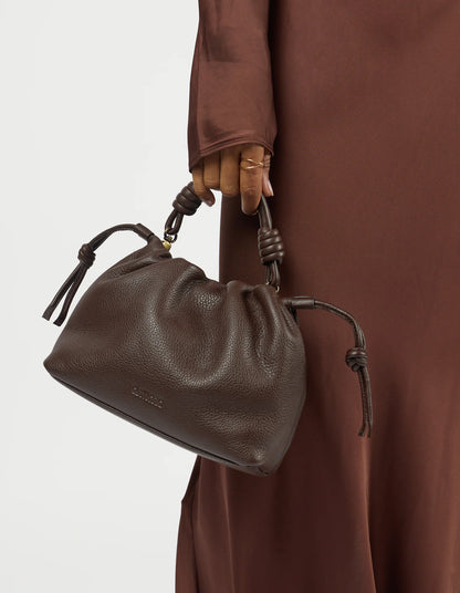 O MY BAG - Kiki Mini Soft Grain Leather Chocolate