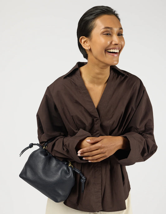 O MY BAG - Kiki Mini Soft Grain Leather Universe Blue