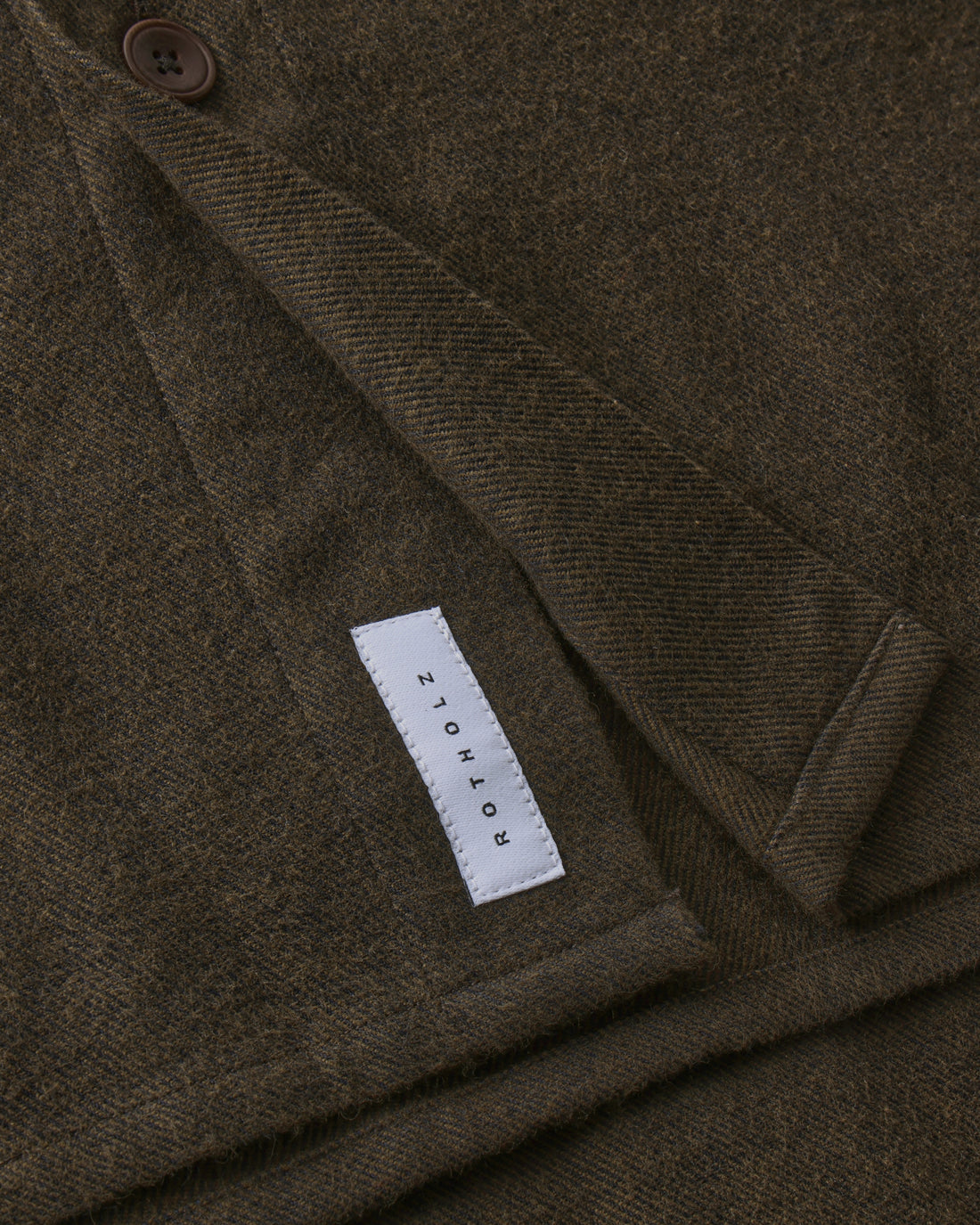 ROTHOLZ - Flannel Casual Shirt Organic Cotton Twill Brown - WERTE FREUNDE