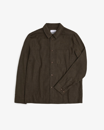 ROTHOLZ - Flannel Casual Shirt Organic Cotton Twill Brown - WERTE FREUNDE
