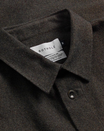 ROTHOLZ - Flannel Casual Shirt Black Brown