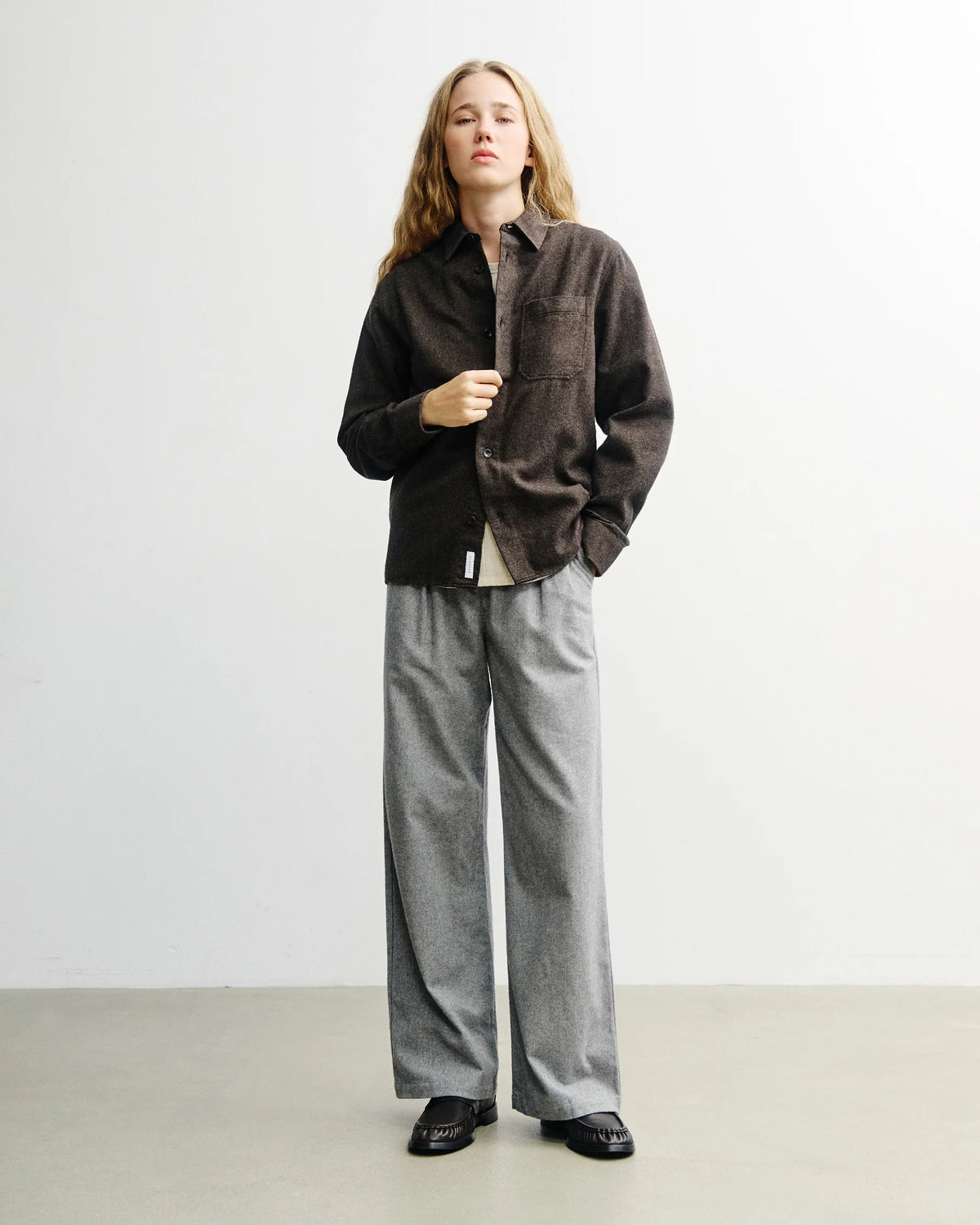 ROTHOLZ - Flannel Casual Shirt Black Brown