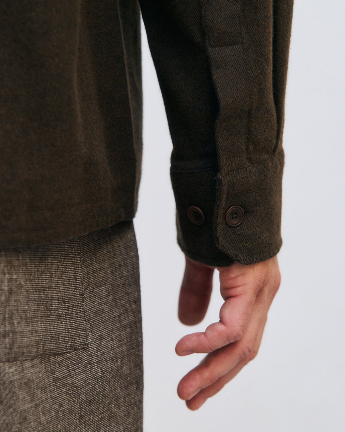 ROTHOLZ - Flannel Casual Shirt Organic Cotton Twill Brown - WERTE FREUNDE