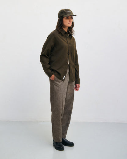 ROTHOLZ - Flannel Casual Shirt Organic Cotton Twill Brown - WERTE FREUNDE