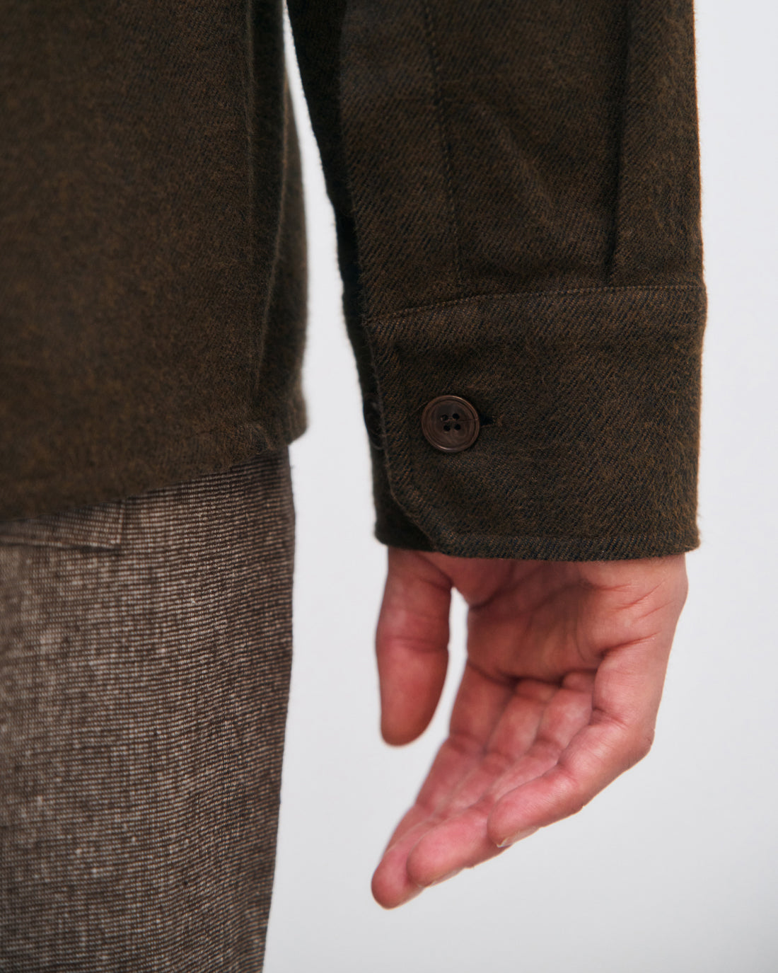 ROTHOLZ - Flannel Casual Shirt Organic Cotton Twill Brown - WERTE FREUNDE