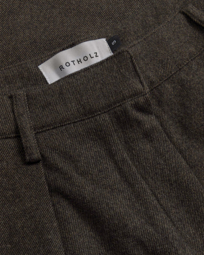 ROTHOLZ - Flannel Pantalone Black Brown