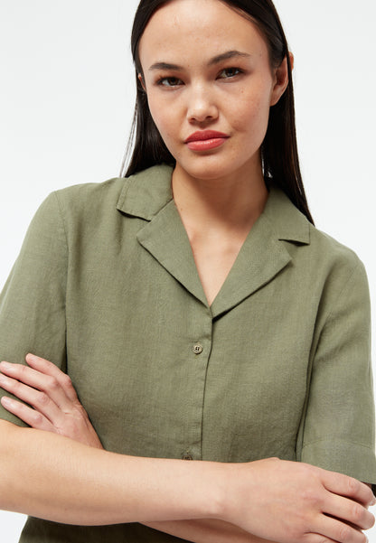 GIVN - GBCarol Blouse Faded Olive (Linen) - WERTE FREUNDE