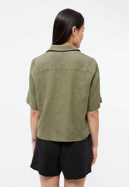 GIVN - GBCarol Blouse Faded Olive (Linen) - WERTE FREUNDE
