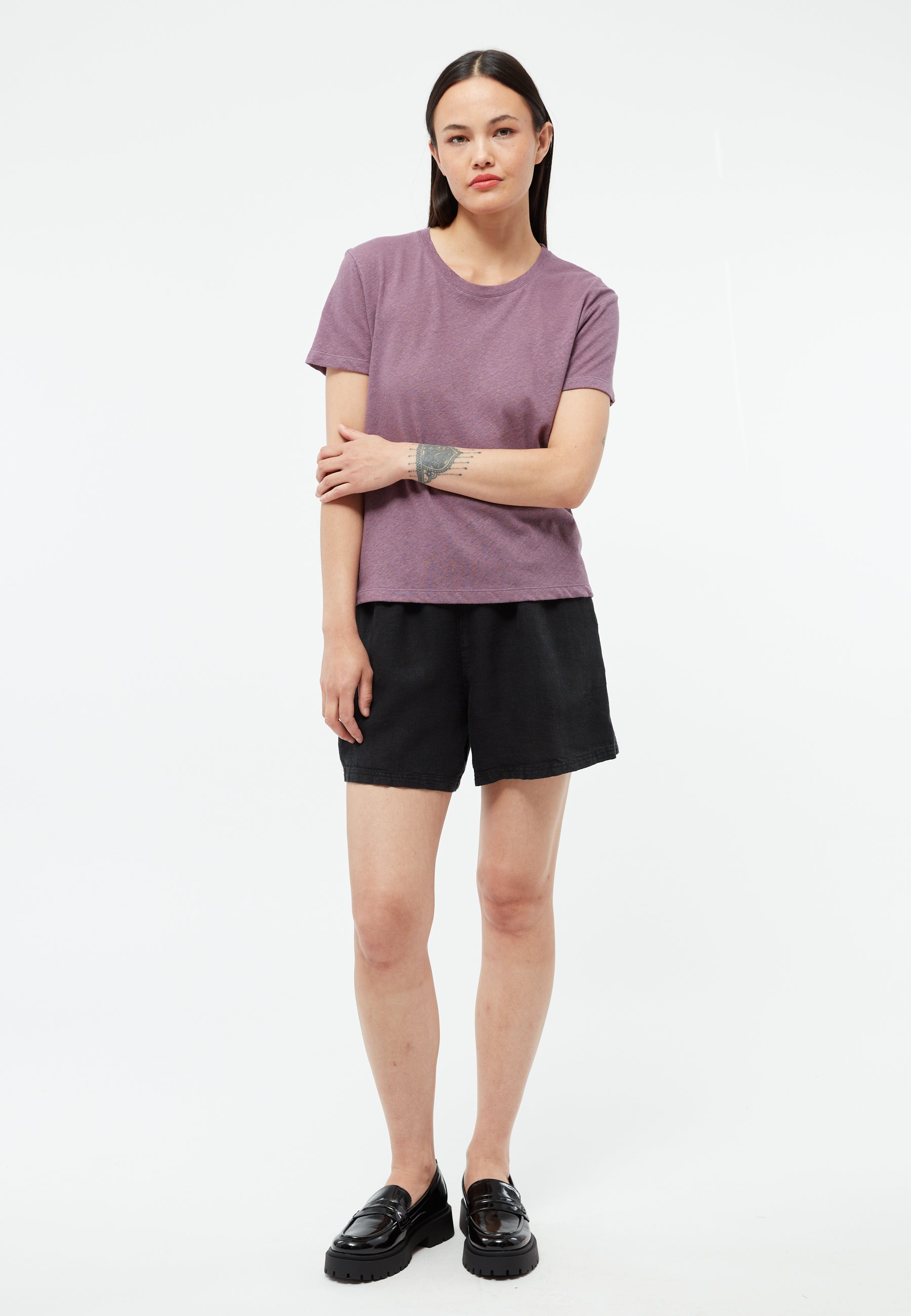 GIVN - GBJulia T-Shirt English Violet (Linen) - WERTE FREUNDE