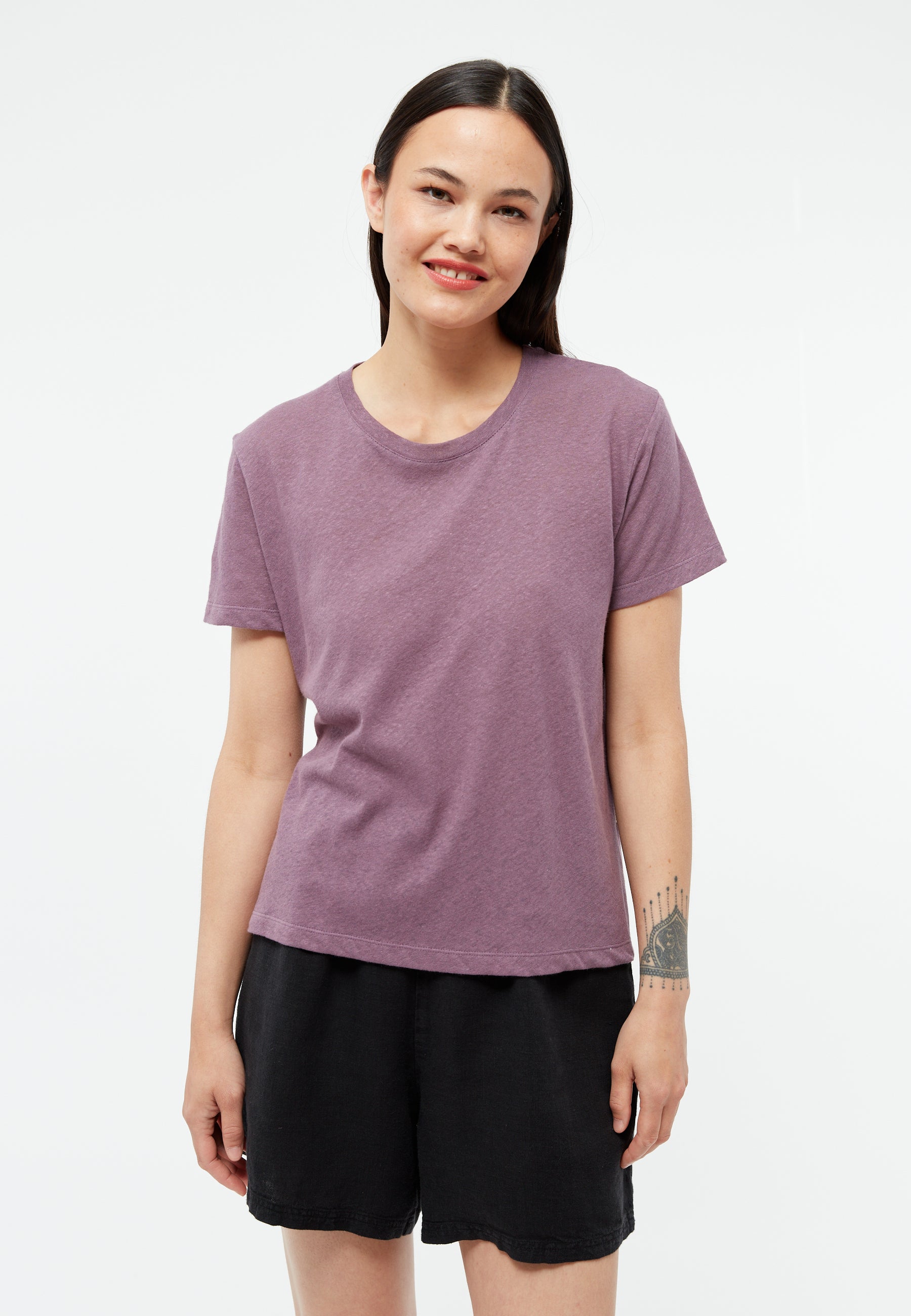 GIVN - GBJulia T-Shirt English Violet (Linen) - WERTE FREUNDE