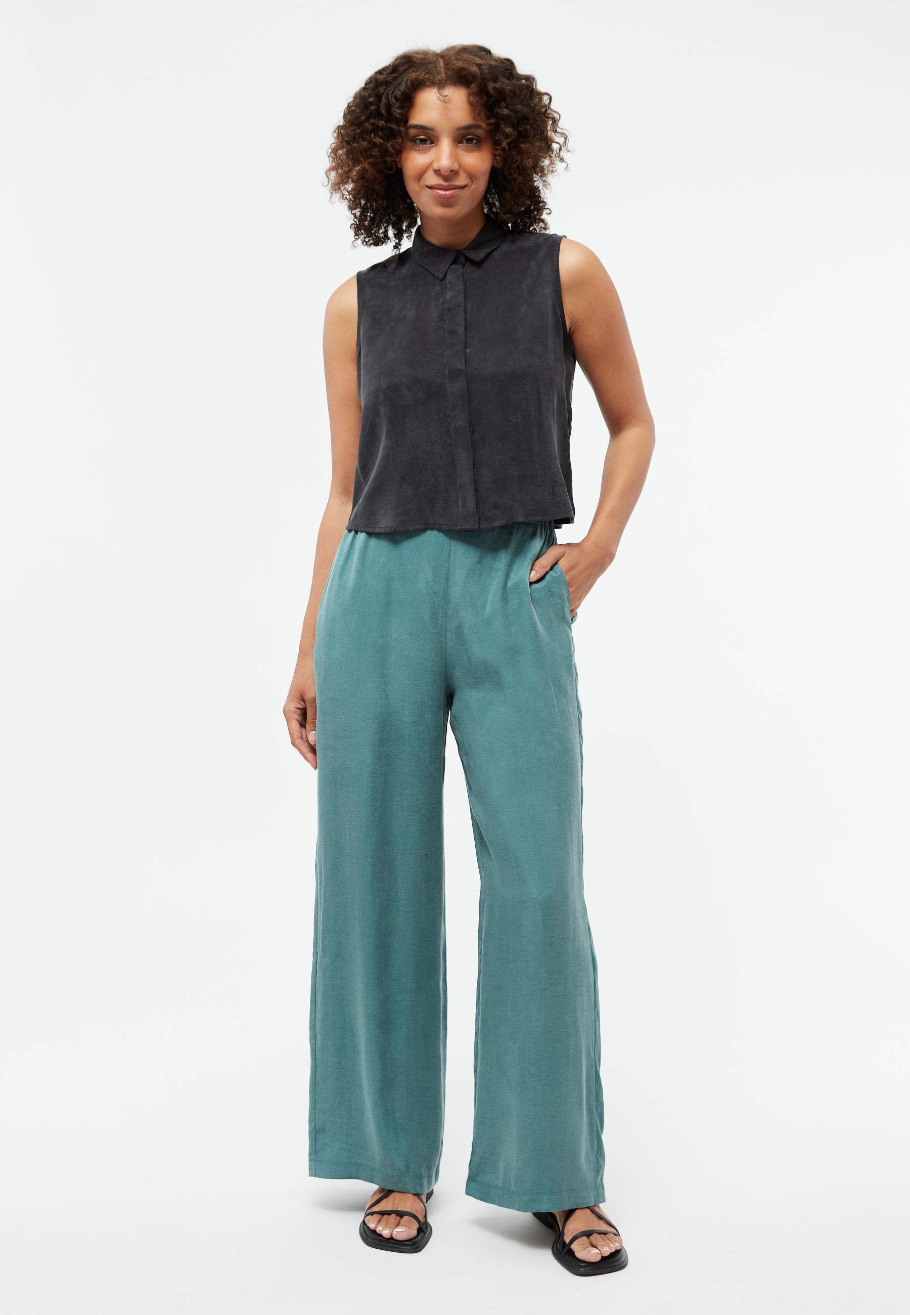GIVN - GBMarla Trousers Graphite Green (Tencel) - WERTE FREUNDE