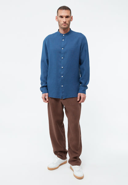 GIVN - GBWes Buttoned Shirt Blazing Blue (Linen) - WERTE FREUNDE