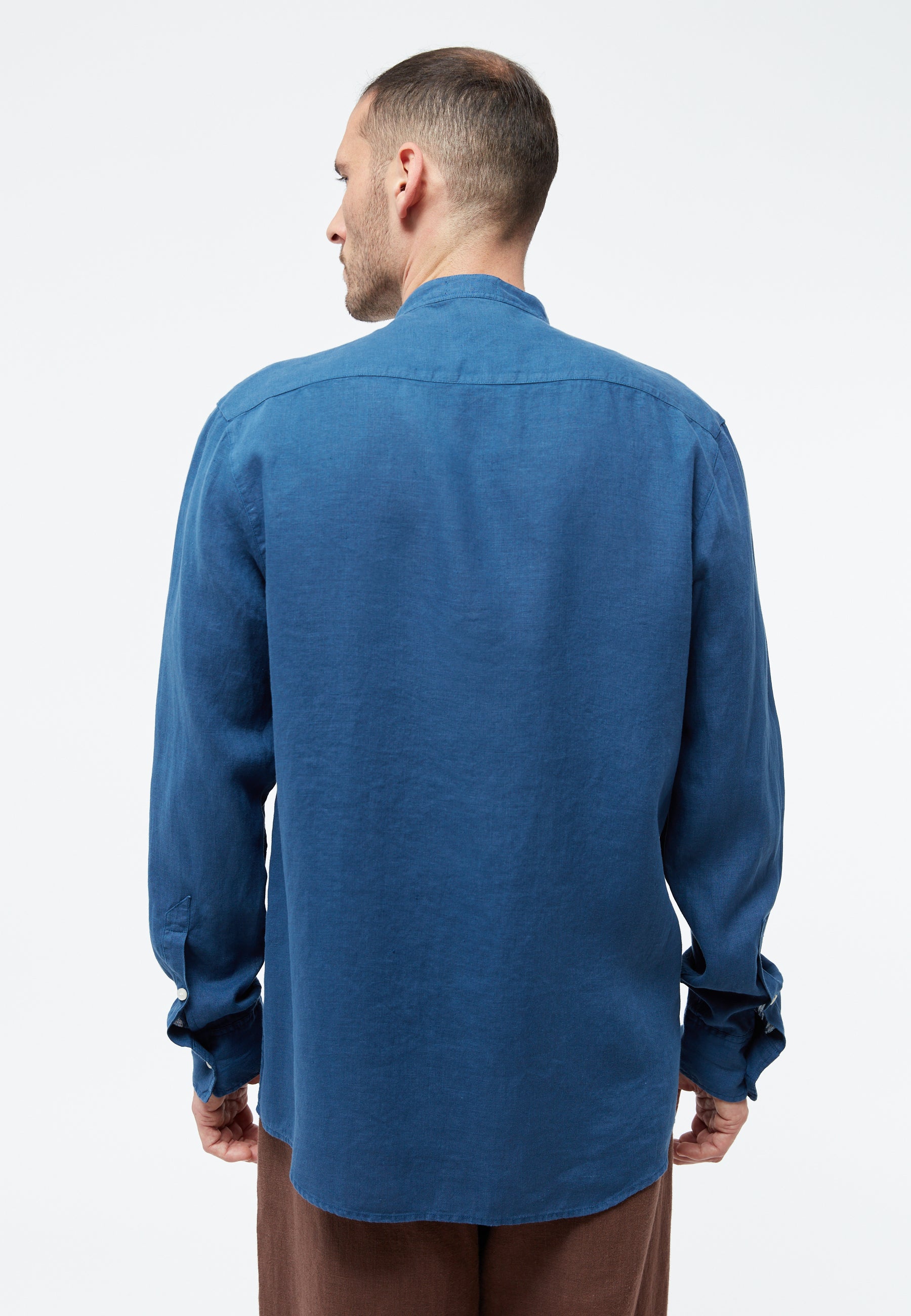 GIVN - GBWes Buttoned Shirt Blazing Blue (Linen) - WERTE FREUNDE