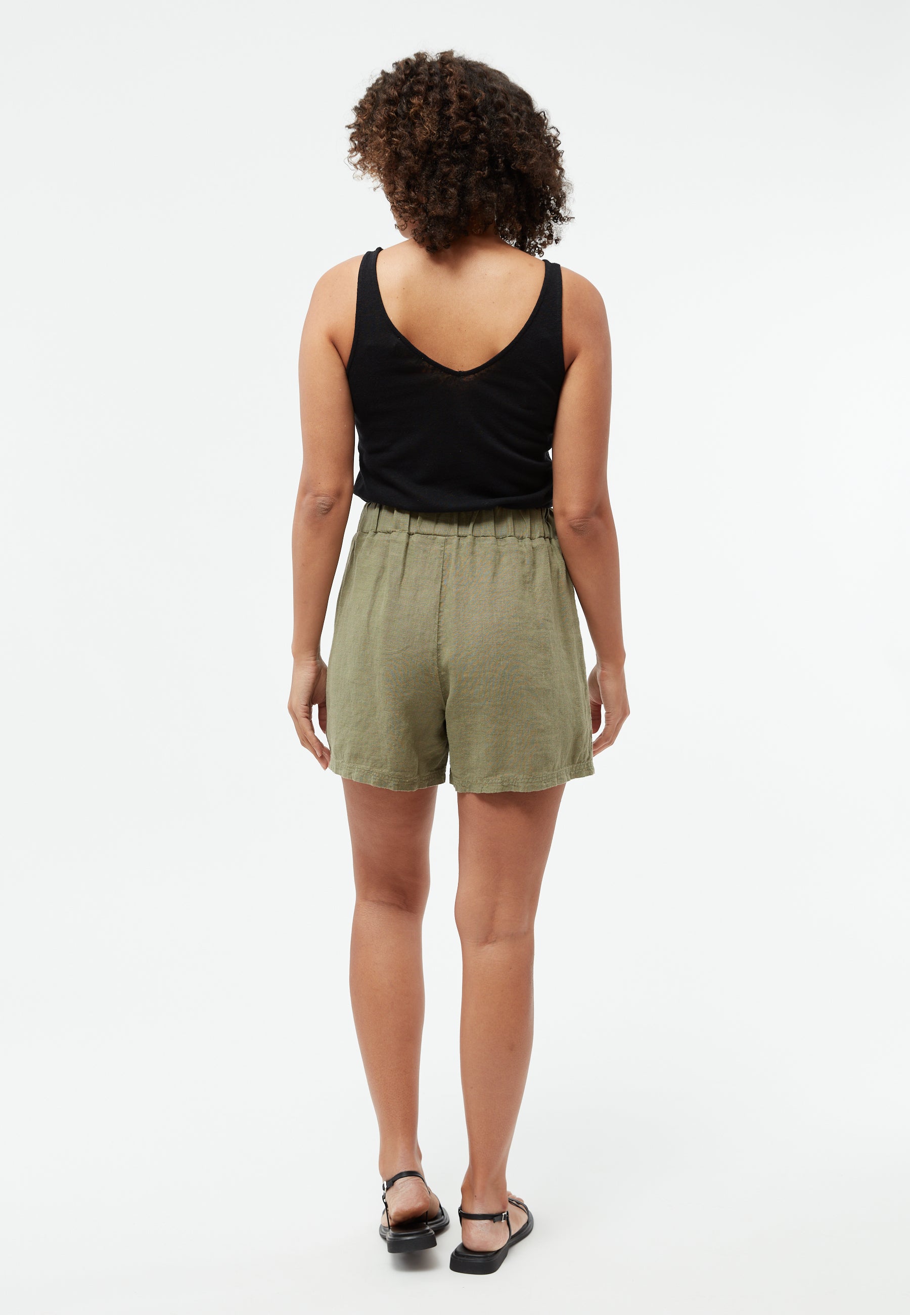 GIVN - GBClementine Shorts Faded Olive (Linen) - WERTE FREUNDE
