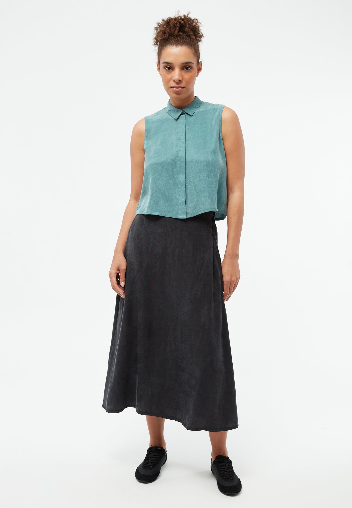 GIVN - GBXenia Blouse Graphite Green (Tencel) - WERTE FREUNDE