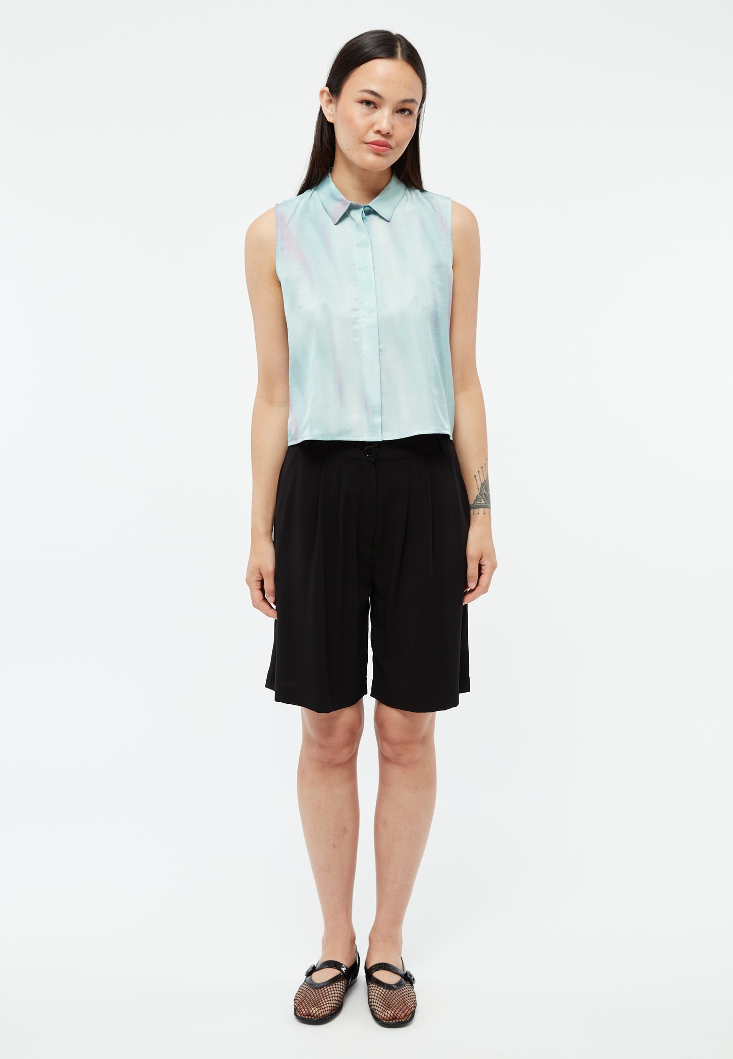 GIVN - GBXenia Blouse Graphite Green / English Violet (Blurry) - WERTE FREUNDE